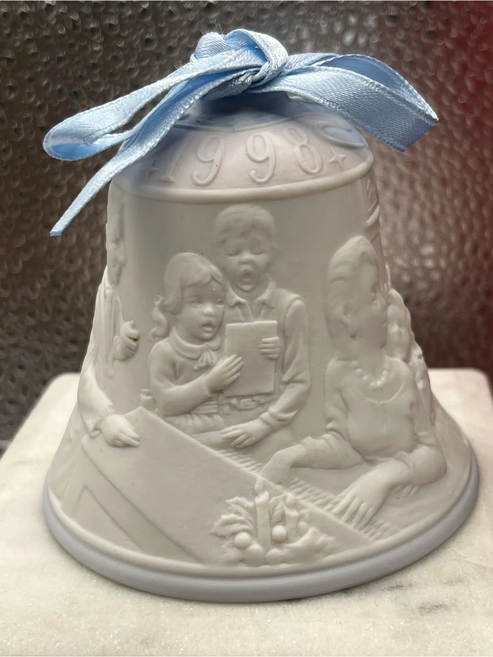 1998 LLADRO Christmas White Porcelain Bell Ornament with Box